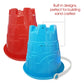 ArtCreativity 6'' Beach Bucket and Shovel for Kids (Set of 2) Includes 2 Sand Shovels and 2 Buckets with a Sand Castle Design In