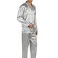 Yimanie Mens Satin Pajamas Set Classic Sleepwear Loungewear Silver Grey