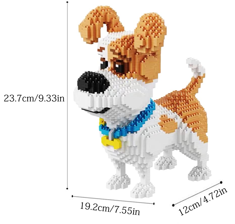 ISeeSee Mini Dog Building Blocks Pet Building Toy Bricks Micro Mini Blocks 3D Puzzle Building Blocks Set Toys Gifts for Kids or mature-themed (Standing Mike Dog 2100PCS)