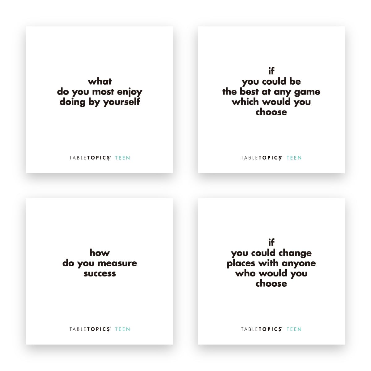 Tabletopics Teens Question Game - 135 Fun Questions For Friends Hanging Out, Teen Parties, And Family Teen Party- Fun Conversation Starter Cards