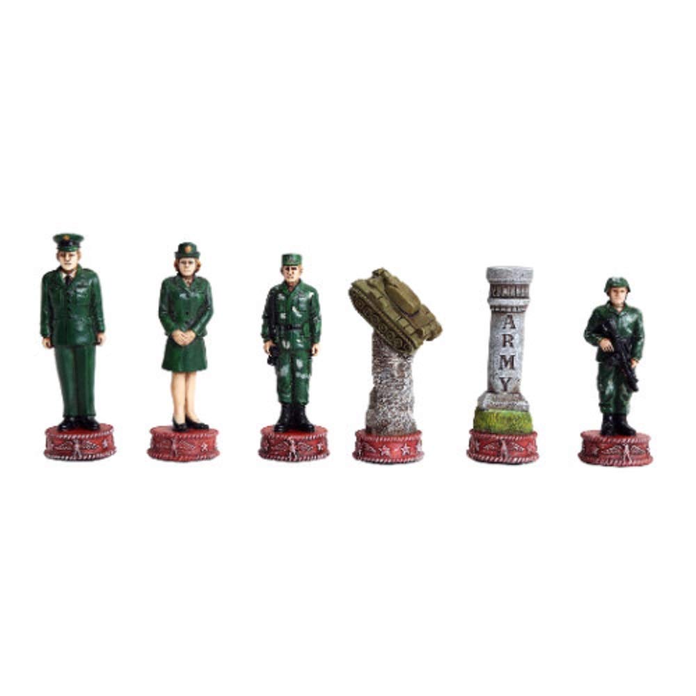 Pacific Giftware US Army vs Navy Chess Set, Hand Painted, Glass Board, 2 Players, Multicolor, Model 11865, Ages 12+
