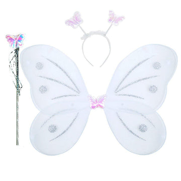 Ak Anolihk Nylon Fairy Butterfly Wings Costume For Baby Girl (Fba White Wings)