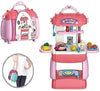 Pascol 3in1 Mobile Kitchen Set | Portable Suitcase Design | Pretend Play MultiFunction Cooking Toy with Accessories for Kids,