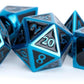 Metallic Dice games LIc019 16 mm Metal Enamel&#44 Board game - Black & Blue - Set of 7