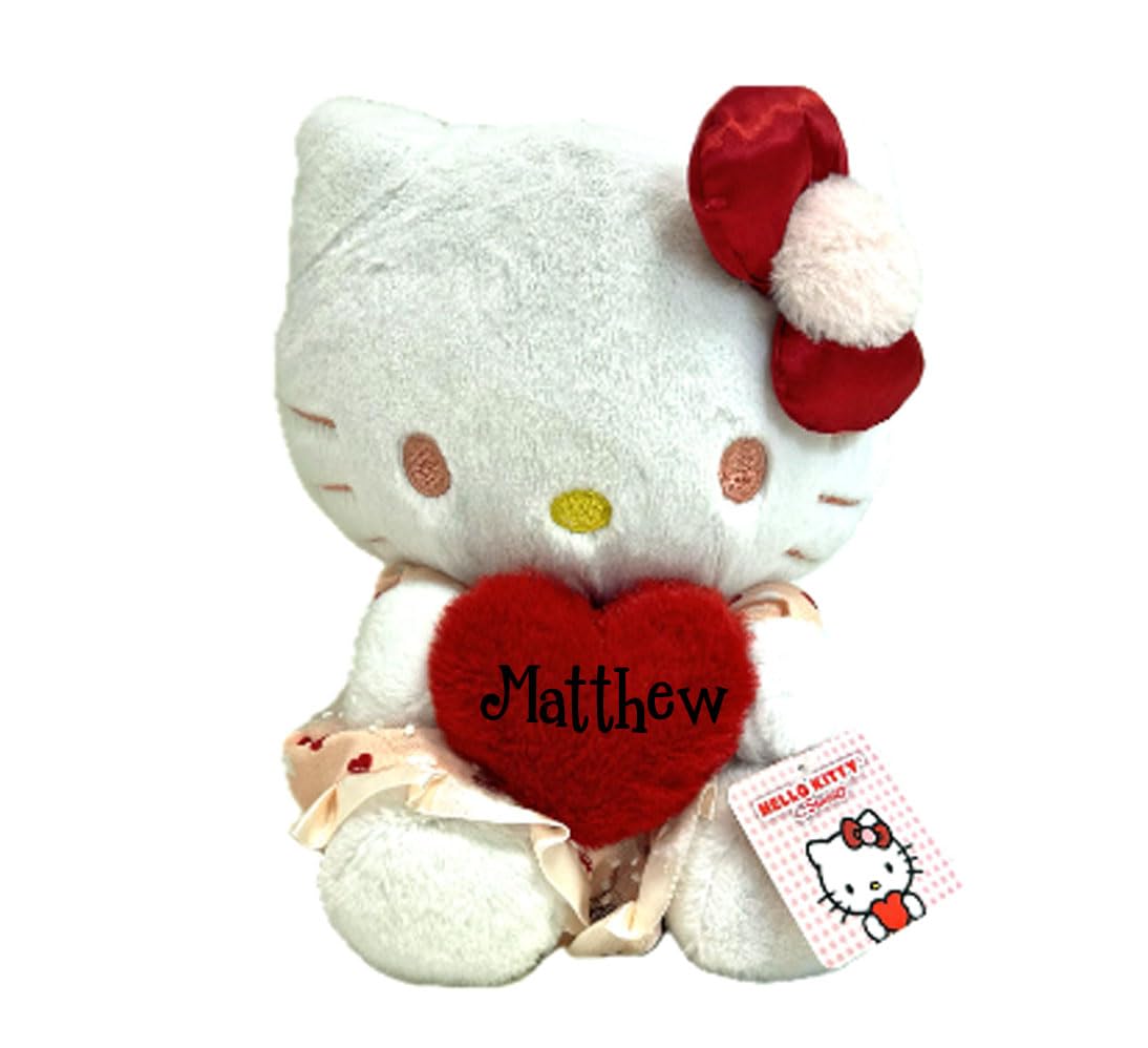 The Trendy Turtle Personalized Hello Kitty Plush Stuffed Animal - Multi, Model PERHK, Perfect for Valentine's Day