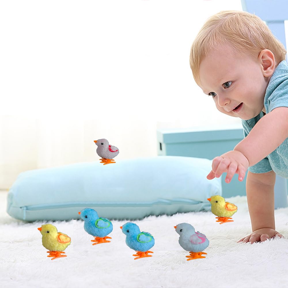 Yuerfeila Bunny And Jumping Chick Toys, Easter Wind Up Chick And Chicken Hopping Windup Toy For Kids Toddlers Party Favors Goody Bag Fillers Gifts