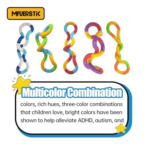 MFUERSTIC(10-Pcs) Tangles Quiet Fidget Toys for Classroom Kids.Fidgets Toys for mature-themed Relieve Anxiety and Stress.Brain Imagination Tools.Gift for Relax Therapy Educational Toy for mature-themeds and Kid