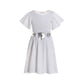 Ruikajia Rey Chewbacca Rhinestone Princess Leia Darth BB8 R2D2 Costume (White, 6 Years)