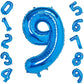 Atpata Funky Blue Number Foil Balloons for Numeric Milestone Parties (40 INCH, 9)