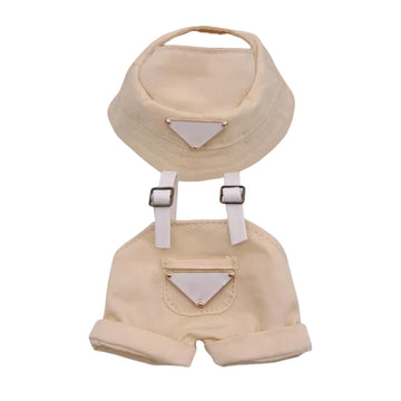Hat & Overalls Set for Labubu  15cm/17cm Big into Energy Doll Outfits Set  enhanced Dolls Clothes Accessories (enhanced PPADA)