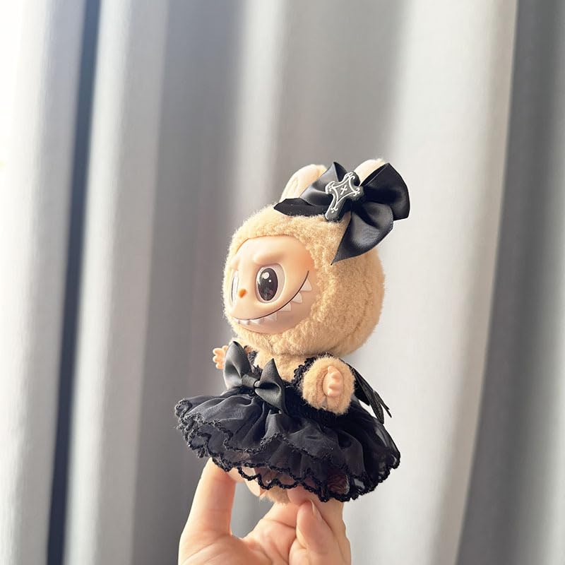 Jrelecs Clothes For Labubu Series 17Cm Dolls Strap Skirt & Hair Decorations For 17Cm Dolls - Premium Collector'S Adjustable Outf