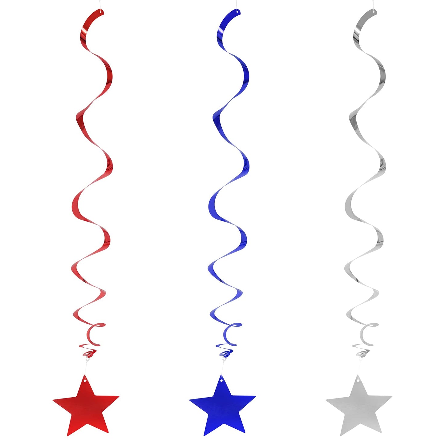 jiebor 30Pcs Red White and Blue Decorations Star Swirl Garland Banner Hanging for Memorial Day 4th Of July Independence Day Labo