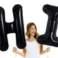 Toniful 40 Inch Large Black H Letter Balloons Jumbo Helium Balloons,Foil Mylar Big Alphabet Balloons For Birthday Party Annivers
