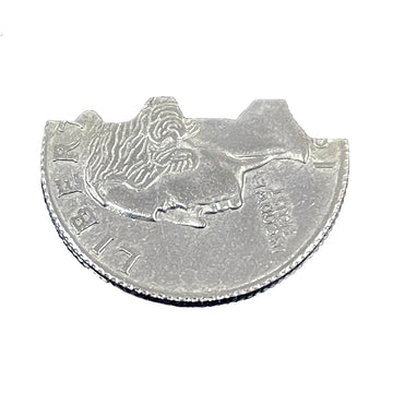 Brilliantmagic Magic Bites Coin Bite Out Dollar Folding Bite Coin Quarter With Replacement Rubber Band - Close Up Coin Magic Tri