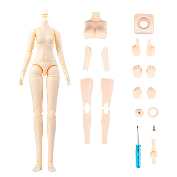 Ymy Female Doll Body Obitsu22 Obitsu24 Bjd Girl Doll For Gsc, Blythe,Icy,1/6 Scale Bjd Doll Head (Normal White-8.66 In)