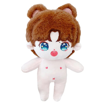 Niannyyhouse Plush Doll 7.8''(20Cm) Bear Ears Humanoid Stuffed Toys Dress Up Normal Body (Brown)