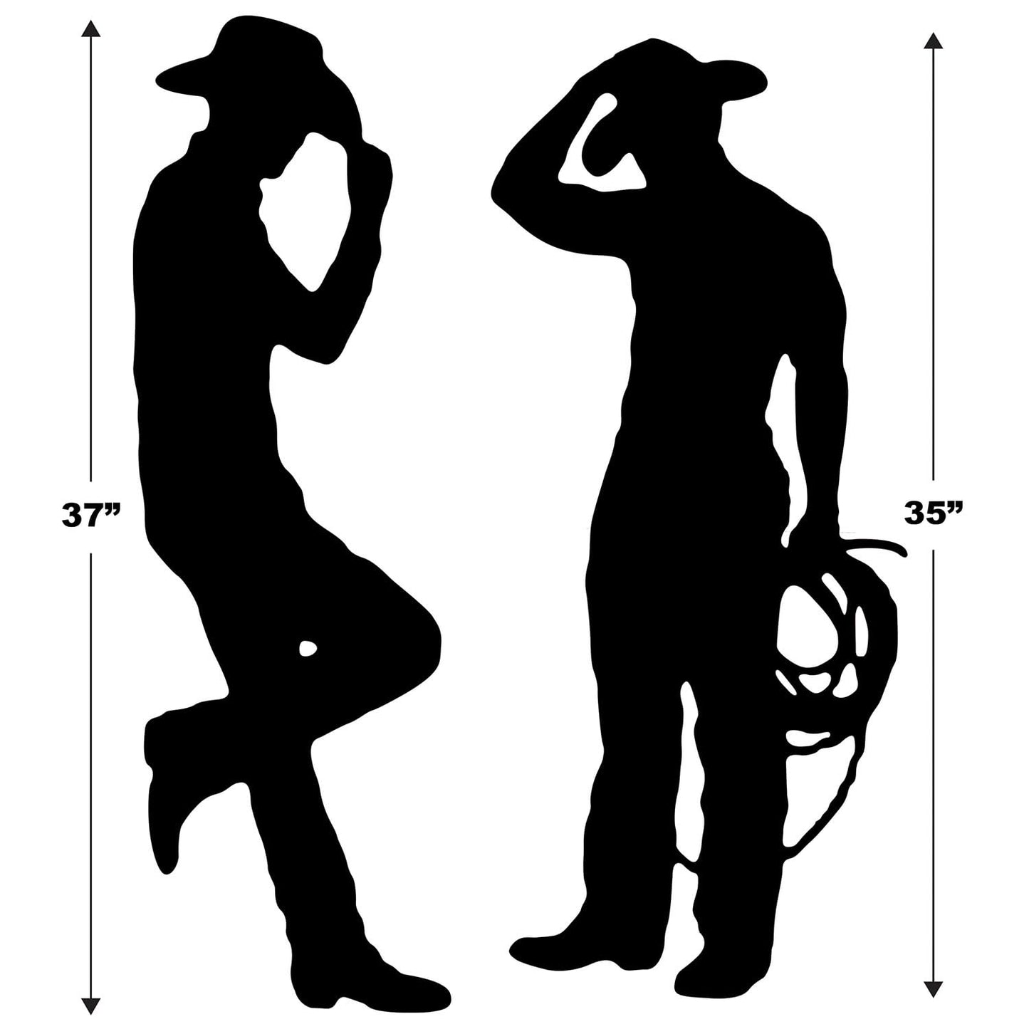 Beistle , 4 Piece Cowboy Silhouettes, 35 & 37 (Black)