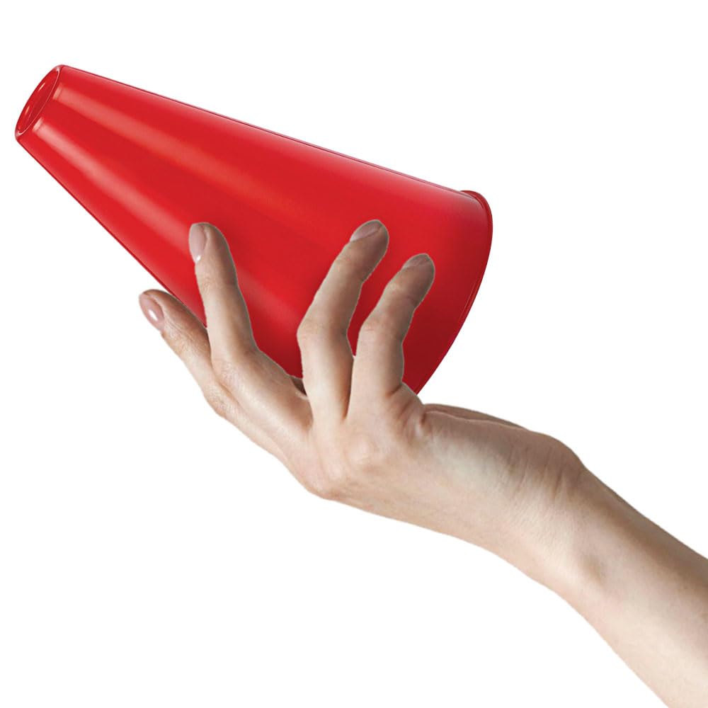 Red Plastic Megaphone (8.25' X 6') ? 1 Pc - Eco-Friendly & Lightweight Design - Ideal For Sports Events, Parties & Cheerleading