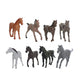 Ai-Fun 8Pcs Plastic Tiny Horses Figure Toy With 6 Corral Fence Kids Toddlers Animal Party Favors Educational Toy Playset