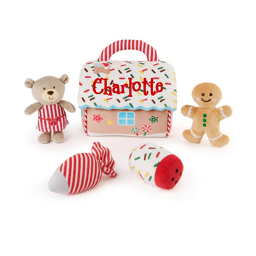 The Trendy Turtle Personalized My First Sound Toys and Bag Sets Plush Stuffed Playsets for Boys and Girls (Personalized Gingerbr