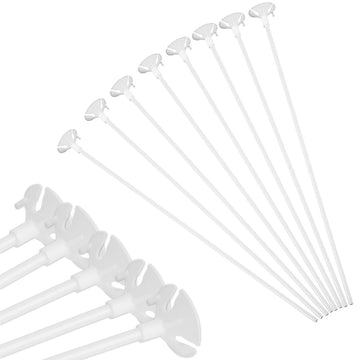 Pllieay 100 Pieces White Balloon Sticks Holders With Cups For Wedding, Party And Decor