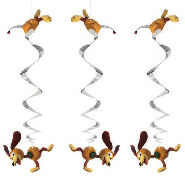 Toy Story Slinky Dog Hanging Swirl Decorations - 26, Silver, 3 Pcs