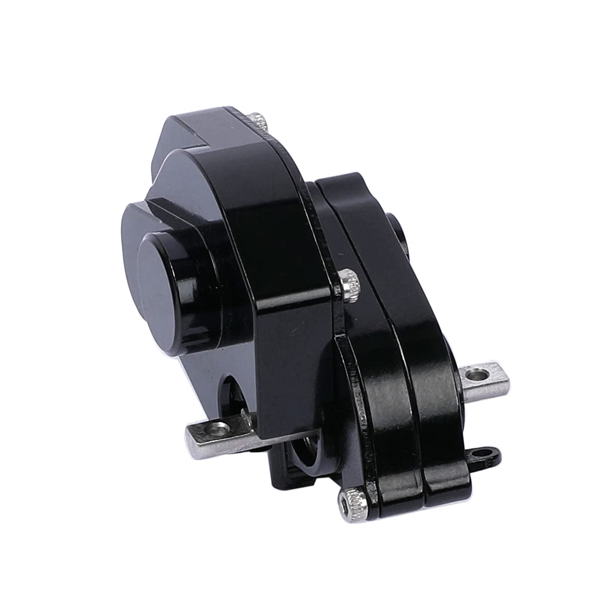 Rzxylrc Aluminum Alloy Transmission Case Gearbox Complete For 1/24 Axial Scx24 Rc Crawler Upgrades (Black)