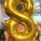 Gold Foil Number 8 Balloon 40 Inch, Helium Mylar Eight Number 8 18 28 38 48 58 88 Birthday Balloons, 8Th Gold Women Men Wedding