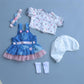 Reborn Baby Dolls Clothes For 17-22 Inch Girl Outfits Accesories ?Denim Skirt 5Pcs Set ?