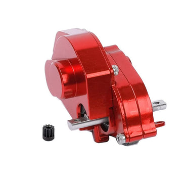 Rzxylrc Aluminum Alloy Transmission Case Gearbox Complete For 1/24 Axial Scx24 Rc Crawler Upgrades (Red)