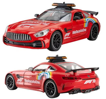 Magicwand 1:24 Scale Die-Cast Amg-Gt3LargeBox Packing With 4 Openable Doors,Pull Back Action,Lights,MusicPolice RedPack Of 1