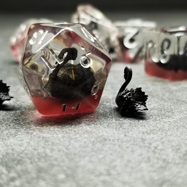 Sage's Portal Animal Familiars Resin DND Dice Set Polyhedral Dice Set for Dungeons and Dragons RPG Pathfinder Tabletop TTRPG (Bl