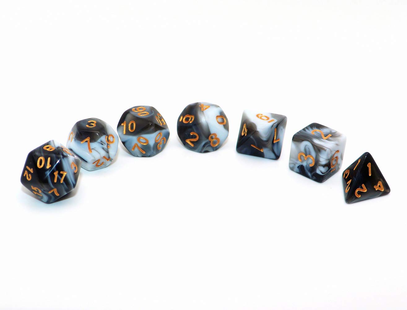 CREEBUY DND Dice Black White Polyhedral Dice Set for Dungeon and Dragons MTG RPG D&D D20 D12 D10 D8 D6 D4