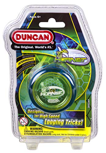 Duncan Toys Hornet Pro Looping Yo-Yo With String, Ball Bearing Axle And Plastic Body, Blue With Yellow Cap