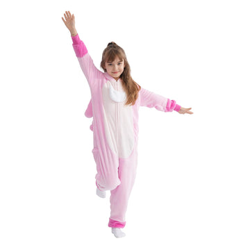 Halloween Christmas Unisex Kids Flannel Cosplay Onesie Costume Outfit Suit For Girls And Boys (Pink Stitch, 12 Years)