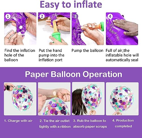 40 Inch Purple Number 3 Balloon,Giant Large Number 3 Balloon,3Th Birthday Mermaid Balloons,Children'S Birthday Party Baby Shower