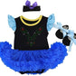 HOIZOSG Baby Girls Anna Princess Costume Halloween Christmas Party Outfits Birthday Romper Tutu Dress w/Headband Shoes Royal Blu