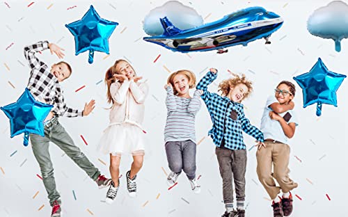 31Inch Large Airplane Blue Party Decoration Airplane Balloon Birthday Party Supplies (Two Airplanes)
