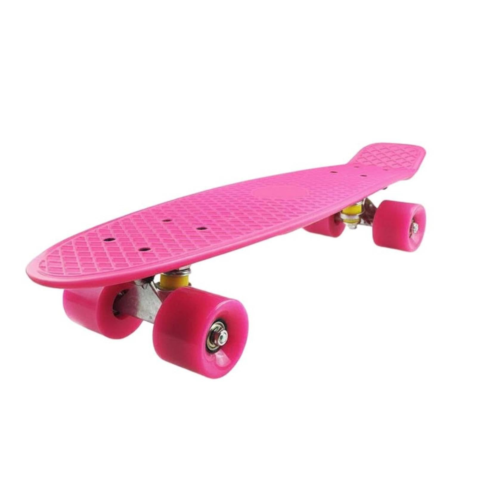 SNAPPSY Penny Board Colorful Skateboard Lightweight 27 Inch Cruiser Skateboard for Beginners, Outdoor, Travel Pink W Pink Wheel