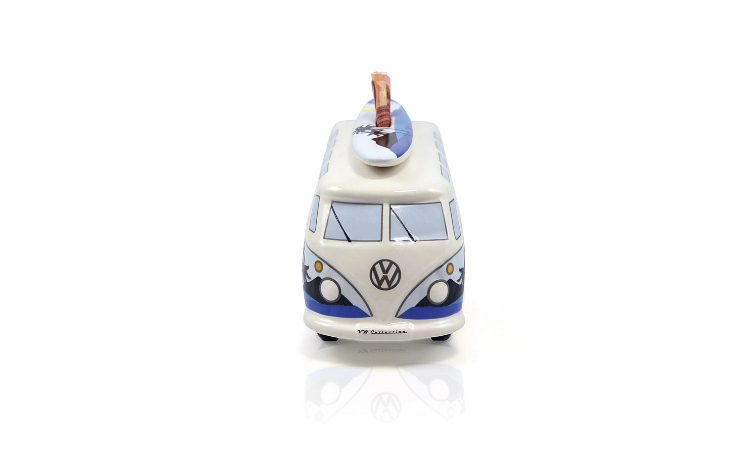 Brisa Vw Collection - Volkswagen Savings Bank Piggy Bank Money Coin Box With Surfboard In T1 Bus Samba Design (Surf/Blue)