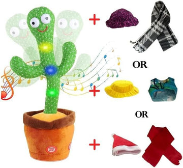 Besia Dancing Cactus Mimicking Toy,Talking Repeat Singing Sunny Animal Toy 120 Pcs Songs for Baby 15S Record Your Sound Sing+Dan