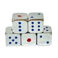 Oeaya 5 Pieces 6-Sided Dice 13Mm Solid Metal Game Dice Set Zinc Alloy Polyhedral Dice For Board Game (Silver With Colored Points