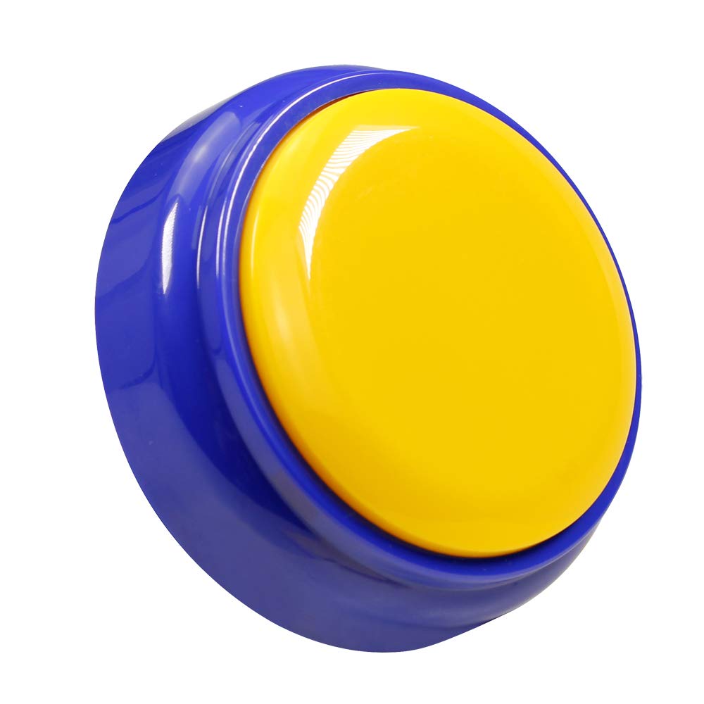 Recorder Button 30 Second, Recordable Talking Button, Record Sound Button For Gift Education Includes 2 Aaa Batteries(Yellow+Blu