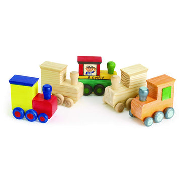 Colorations® Decorate Your Own Wooden Trains, Set Of 12, Craft For Kids & Fun Home Activities, Create Unique & Personal Designs, Fun Kids Craft Project, Craft Project For Boys & Girls, Craft & Enjoy!