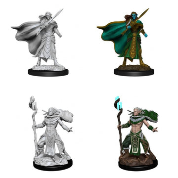 Magic: The Gathering Unpainted Miniatures: Elf Fighter & Elf Cleric