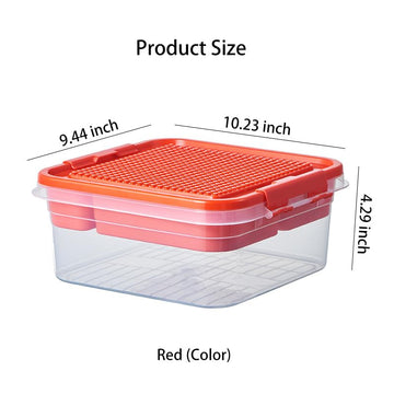 Toys Storage Organizer Bins For Lego, Building Blocks Storage With Building Baseplate Lid, Storage Containers For Building Brick Storage Plastic Stackable Organizer Bin Toy Chest