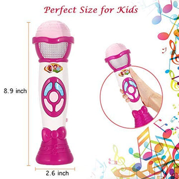 Lumiparty Kids Microphone Karaoke Microphone Machine, Music Microphone, Voice Changing And Recording Microphone With Colorful Lights, Best Toys For Kids .(Pink)