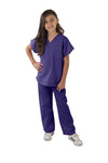 Kids Scrubs Super Soft Children Scrub Set Kids Dress Up (4, Purple)