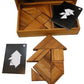 Winshare Logic Tangram Set - Wooden Puzzle Game with Play Cards, Unicorn 311 Size, Fun Educational Activity for All Ages
