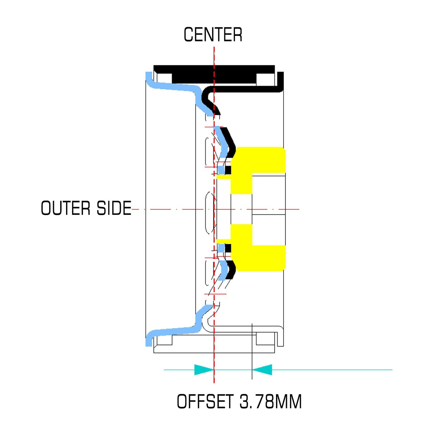 Injora 1.0 Beadlock Wheel Stamped Steel Beadlock Deep Dish 1.0  Wheels For 1/18 Trx4M Axial Ax24 Scx24 Gladiator Deadbolt Bronco